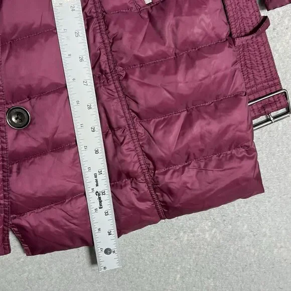 Burberry BRIT Double Breasted Parka Coat Puffer Down Hooded Belt Nova Check XS - Picture 8 of 15